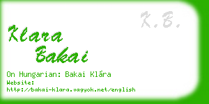 klara bakai business card